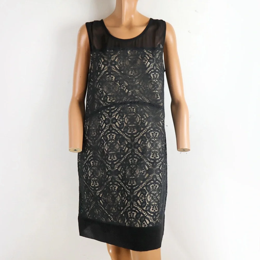 ⭐️ Marc by Marc Jacobs Black Lace Midi Silk Lace Dress - Picture 1 of 3
